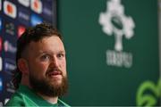12 September 2023; Andrew Porter speaks to the media during an Ireland rugby media conference at Complexe de la Chambrerie in Tours, France. Photo by Brendan Moran/Sportsfile