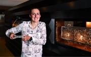 13 September 2023; Dublin’s Hannah Tyrrell is pictured with The Croke Park/LGFA Player of the Month award for August 2023, at The Croke Park in Jones Road, Dublin. Hannah was Player of the Match in the 2023 TG4 All-Ireland Senior Final against Kerry on August 13 at Croke Park. The 33-year-old Na Fianna star scored eight first half points, including four from play, to help the Sky Blues to Brendan Martin Cup glory. Hannah finished the 2023 TG4 All-Ireland Championship with an overall tally of 1-21 and was a key figure in Dublin’s march to a first TG4 All-Ireland Senior title since 2020. Photo by Piaras Ó Mídheach/Sportsfile