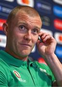 13 September 2023; Keith Earls during an Ireland rugby media conference at Complexe de la Chambrerie in Tours, France. Photo by Brendan Moran/Sportsfile