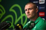 13 September 2023; Keith Earls during an Ireland rugby media conference at Complexe de la Chambrerie in Tours, France. Photo by Brendan Moran/Sportsfile