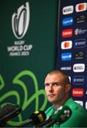 13 September 2023; Keith Earls during an Ireland rugby media conference at Complexe de la Chambrerie in Tours, France. Photo by Brendan Moran/Sportsfile