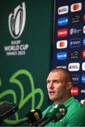 13 September 2023; Keith Earls during an Ireland rugby media conference at Complexe de la Chambrerie in Tours, France. Photo by Brendan Moran/Sportsfile