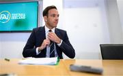 14 September 2023; FAI director of football Marc Canham before an FAI media briefing at FAI Headquarters in Abbotstown, Dublin. Photo by Stephen McCarthy/Sportsfile