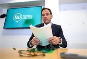 14 September 2023; FAI director of football Marc Canham before an FAI media briefing at FAI Headquarters in Abbotstown, Dublin. Photo by Stephen McCarthy/Sportsfile