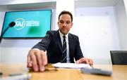 14 September 2023; FAI director of football Marc Canham before an FAI media briefing at FAI Headquarters in Abbotstown, Dublin. Photo by Stephen McCarthy/Sportsfile