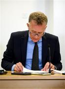 14 September 2023; FAI chief executive Jonathan Hill before an FAI media briefing at FAI Headquarters in Abbotstown, Dublin. Photo by Stephen McCarthy/Sportsfile