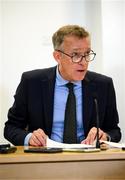 14 September 2023; FAI chief executive Jonathan Hill during an FAI media briefing at FAI Headquarters in Abbotstown, Dublin. Photo by Stephen McCarthy/Sportsfile