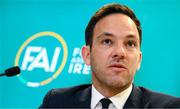 14 September 2023; FAI director of football Marc Canham during an FAI media briefing at FAI Headquarters in Abbotstown, Dublin. Photo by Stephen McCarthy/Sportsfile