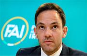14 September 2023; FAI director of football Marc Canham during an FAI media briefing at FAI Headquarters in Abbotstown, Dublin. Photo by Stephen McCarthy/Sportsfile
