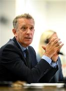 14 September 2023; FAI chief executive Jonathan Hill during an FAI media briefing at FAI Headquarters in Abbotstown, Dublin. Photo by Stephen McCarthy/Sportsfile