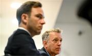 14 September 2023; FAI chief executive Jonathan Hill, right, and FAI director of football Marc Canham during an FAI media briefing at FAI Headquarters in Abbotstown, Dublin. Photo by Stephen McCarthy/Sportsfile