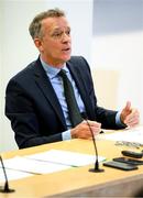 14 September 2023; FAI chief executive Jonathan Hill during an FAI media briefing at FAI Headquarters in Abbotstown, Dublin. Photo by Stephen McCarthy/Sportsfile