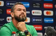 14 September 2023; Head coach Andy Farrell during an Ireland rugby media conference at the Westotel Nantes Atlantique in Nantes, France. Photo by Brendan Moran/Sportsfile