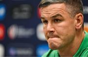 14 September 2023; Captain Jonathan Sexton during an Ireland rugby media conference at the Westotel Nantes Atlantique in Nantes, France. Photo by Brendan Moran/Sportsfile