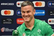 14 September 2023; Captain Jonathan Sexton during an Ireland rugby media conference at the Westotel Nantes Atlantique in Nantes, France. Photo by Brendan Moran/Sportsfile