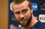 14 September 2023; Mack Hansen during an Ireland rugby media conference at the Westotel Nantes Atlantique in Nantes, France. Photo by Brendan Moran/Sportsfile