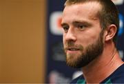 14 September 2023; Mack Hansen during an Ireland rugby media conference at the Westotel Nantes Atlantique in Nantes, France. Photo by Brendan Moran/Sportsfile