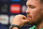 14 September 2023; Peter O’Mahony during an Ireland rugby media conference at the Westotel Nantes Atlantique in Nantes, France. Photo by Brendan Moran/Sportsfile
