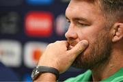 14 September 2023; Peter O’Mahony during an Ireland rugby media conference at the Westotel Nantes Atlantique in Nantes, France. Photo by Brendan Moran/Sportsfile