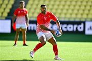 15 September 2023; Pita Ahki during the Tonga rugby squad captain's run at the Stade de la Beaujoire in Nantes, France. Photo by Brendan Moran/Sportsfile