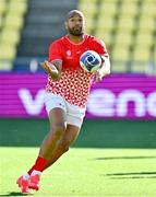 15 September 2023; Afusipa Taumoepeau during the Tonga rugby squad captain's run at the Stade de la Beaujoire in Nantes, France. Photo by Brendan Moran/Sportsfile