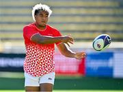 15 September 2023; Fine Inisi during the Tonga rugby squad captain's run at the Stade de la Beaujoire in Nantes, France. Photo by Brendan Moran/Sportsfile