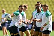 15 September 2023; Caelan Doris, left, during the Ireland rugby squad captain's run at the Stade de la Beaujoire in Nantes, France. Photo by Brendan Moran/Sportsfile
