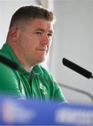 15 September 2023; Tadhg Furlong during a media conference after the Ireland rugby squad captain's run at the Stade de la Beaujoire in Nantes, France. Photo by Brendan Moran/Sportsfile