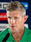 15 September 2023; Defence coach Simon Easterby during a media conference after the Ireland rugby squad captain's run at the Stade de la Beaujoire in Nantes, France. Photo by Brendan Moran/Sportsfile