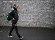 15 September 2023; Dylan Watts of Shamrock Rovers makes his way into the stadium before the SSE Airtricity Men's Premier Division match between Derry City and Shamrock Rovers at The Ryan McBride Brandywell Stadium in Derry. Photo by Stephen McCarthy/Sportsfile