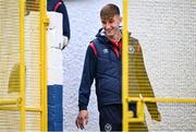 15 September 2023; Mason Melia of St Patrick's Athletic before the Sports Direct Men’s FAI Cup quarter-final match between Finn Harps and St Patrick's Athletic at Finn Park in Ballybofey, Donegal. Photo by Ramsey Cardy/Sportsfile