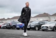 15 September 2023; Conor McCormack of Galway United arrives before the Sports Direct Men’s FAI Cup quarter-final match between Galway United and Dundalk at Eamonn Deacy Park in Galway. Photo by Ben McShane/Sportsfile