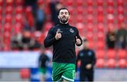 15 September 2023; Richie Towell of Shamrock Rovers warms-up before the SSE Airtricity Men's Premier Division match between Derry City and Shamrock Rovers at The Ryan McBride Brandywell Stadium in Derry. Photo by Stephen McCarthy/Sportsfile