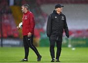 15 September 2023; Cork City sporting director Liam Buckley, right, and City assistant manager Richie Holland before the Sports Direct Men’s FAI Cup quarter final match between Cork City and Wexford at Turner's Cross in Cork. Photo by Eóin Noonan/Sportsfile