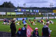 15 September 2023; St Patrick's Athletic players warm-up before the Sports Direct Men’s FAI Cup quarter-final match between Finn Harps and St Patrick's Athletic at Finn Park in Ballybofey, Donegal. Photo by Ramsey Cardy/Sportsfile