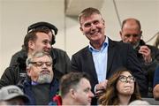 15 September 2023; Republic of Ireland manager Stephen Kenny, right, and League of Ireland director Mark Scanlon watch on during the SSE Airtricity Men's Premier Division match between Derry City and Shamrock Rovers at The Ryan McBride Brandywell Stadium in Derry. Photo by Stephen McCarthy/Sportsfile