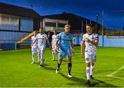 15 September 2023; Bohemians' captain Keith Buckley leads out his side before the Sports Direct Men’s FAI Cup quarter-final match between Drogheda United and Bohemians at Weavers Park in Drogheda, Louth. Photo by Seb Daly/Sportsfile