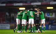 15 September 2023; Cork City players huddle before the Sports Direct Men’s FAI Cup quarter final match between Cork City and Wexford at Turner's Cross in Cork. Photo by Eóin Noonan/Sportsfile