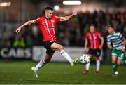 15 September 2023; Michael Duffy of Derry City during the SSE Airtricity Men's Premier Division match between Derry City and Shamrock Rovers at The Ryan McBride Brandywell Stadium in Derry. Photo by Stephen McCarthy/Sportsfile