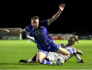 15 September 2023; Darragh Power of Waterford is tackled by Wilson Waweru of Cobh Ramblers during the SSE Airtricity Men's First Division match between Waterford and Cobh Ramblers at RSC in Waterford. Photo by Michael P Ryan/Sportsfile