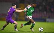15 September 2023; Malik Dijksteel of Cork City in action against Kian Corbally of Wexford during the Sports Direct Men’s FAI Cup quarter final match between Cork City and Wexford at Turner's Cross in Cork. Photo by Eóin Noonan/Sportsfile