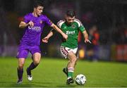 15 September 2023; Aaron Bolger of Cork City in action against Darragh Levingston of Wexford during the Sports Direct Men’s FAI Cup quarter final match between Cork City and Wexford at Turner's Cross in Cork. Photo by Eóin Noonan/Sportsfile