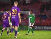 15 September 2023; Malik Dijksteel of Cork City, right, celebrates with team-mate Aaron Bolger, hidden, after scoring their side's first goal during the Sports Direct Men’s FAI Cup quarter final match between Cork City and Wexford at Turner's Cross in Cork. Photo by Eóin Noonan/Sportsfile