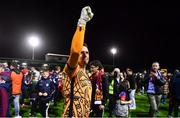 15 September 2023; Galway United goalkeeper Brendan Clarke celebrates after the Sports Direct Men’s FAI Cup quarter-final match between Galway United and Dundalk at Eamonn Deacy Park in Galway. Photo by Ben McShane/Sportsfile