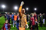 15 September 2023; Galway United goalkeeper Brendan Clarke celebrates after the Sports Direct Men’s FAI Cup quarter-final match between Galway United and Dundalk at Eamonn Deacy Park in Galway. Photo by Ben McShane/Sportsfile