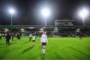 15 September 2023; Cameron Elliott of Dundalk leaves the pitch after his side's defeat in the Sports Direct Men’s FAI Cup quarter-final match between Galway United and Dundalk at Eamonn Deacy Park in Galway. Photo by Ben McShane/Sportsfile