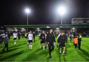 15 September 2023; Dundalk players make their way off the pitch after their defeat in the Sports Direct Men’s FAI Cup quarter-final match between Galway United and Dundalk at Eamonn Deacy Park in Galway. Photo by Ben McShane/Sportsfile