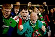 15 September 2023; Cork City supporters celebrate after their side's victory in the Sports Direct Men’s FAI Cup quarter final match between Cork City and Wexford at Turner's Cross in Cork. Photo by Eóin Noonan/Sportsfile