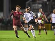 15 September 2023; Robbie McCourt of Dundalk in action against Aodh Dervin of Galway United during the Sports Direct Men’s FAI Cup quarter-final match between Galway United and Dundalk at Eamonn Deacy Park in Galway. Photo by John Sheridan/Sportsfile