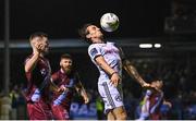 15 September 2023; Dylan Connolly of Bohemians in action against Conor Kane of Drogheda United during the Sports Direct Men’s FAI Cup quarter-final match between Drogheda United and Bohemians at Weavers Park in Drogheda, Louth. Photo by Seb Daly/Sportsfile